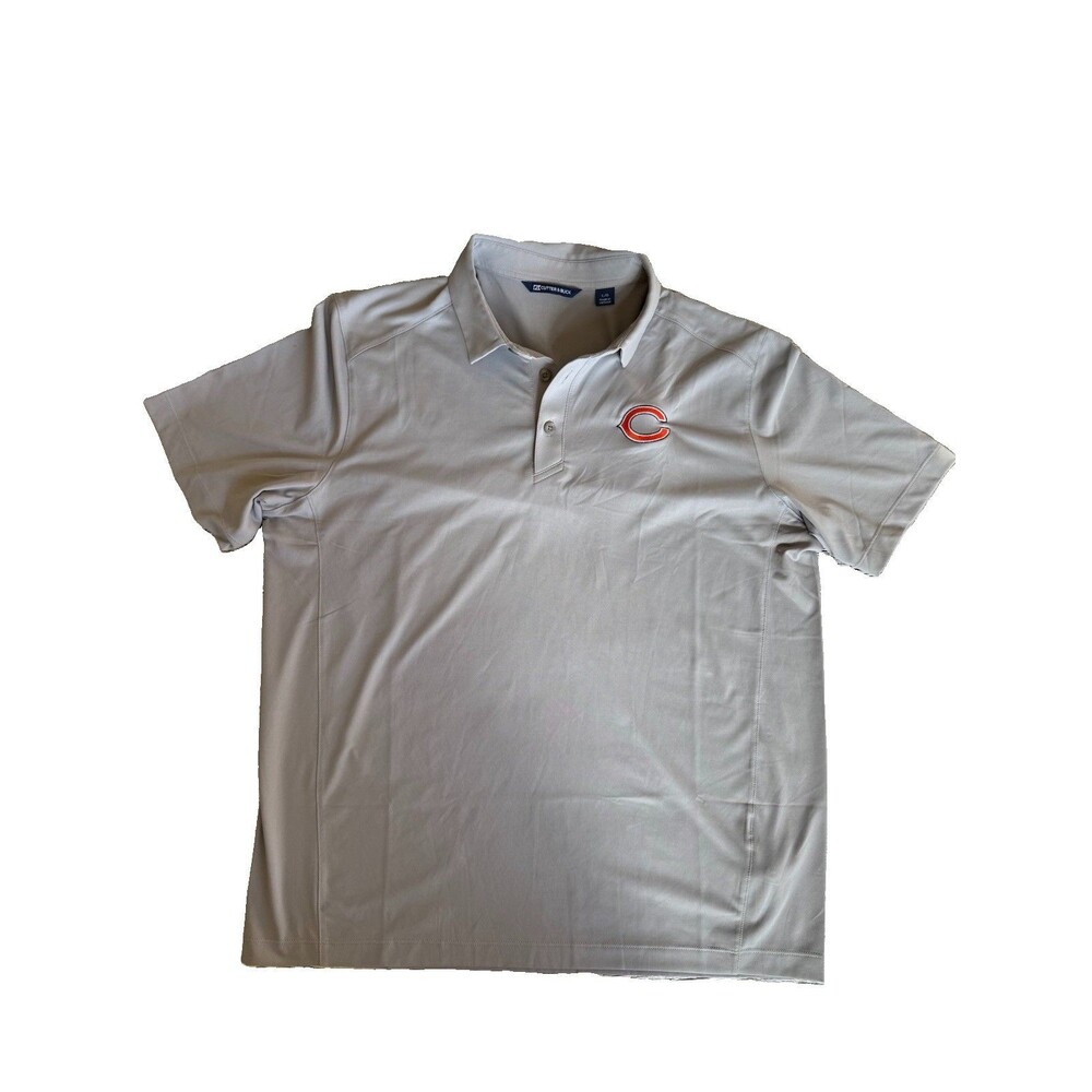 Cutter & Buck Chicago Bears Polo Shirt Mens Large Gray Embroidered NFL